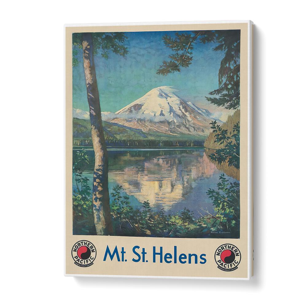 Explore the beauty of MT ST HELENS with our vintage travel posters, showcasing iconic landscapes in nostalgic style.