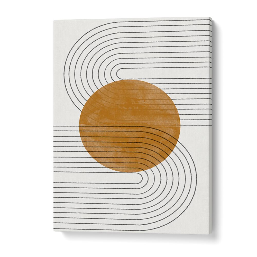 Contemporary lines and warm tones define ABSTRACT FLOW II, BOHO ART PAINTINGS by The Miuus Studio. Elevate your space!