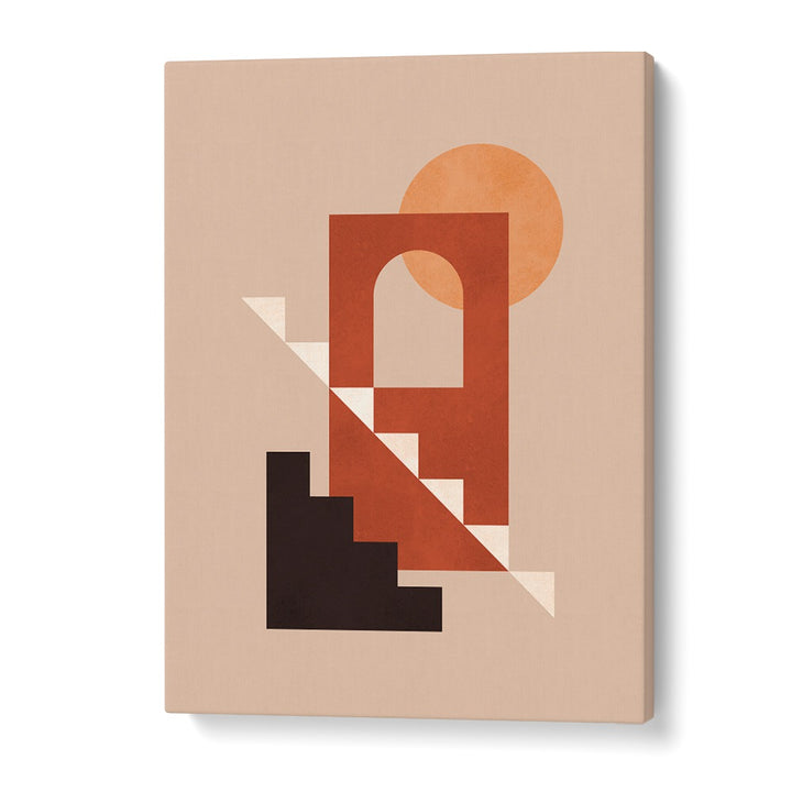 Stylish GEOMETRIC COMPOSITION III, BOHO ART PAINTINGS featuring bold shapes and warm tones, perfect for modern decor.