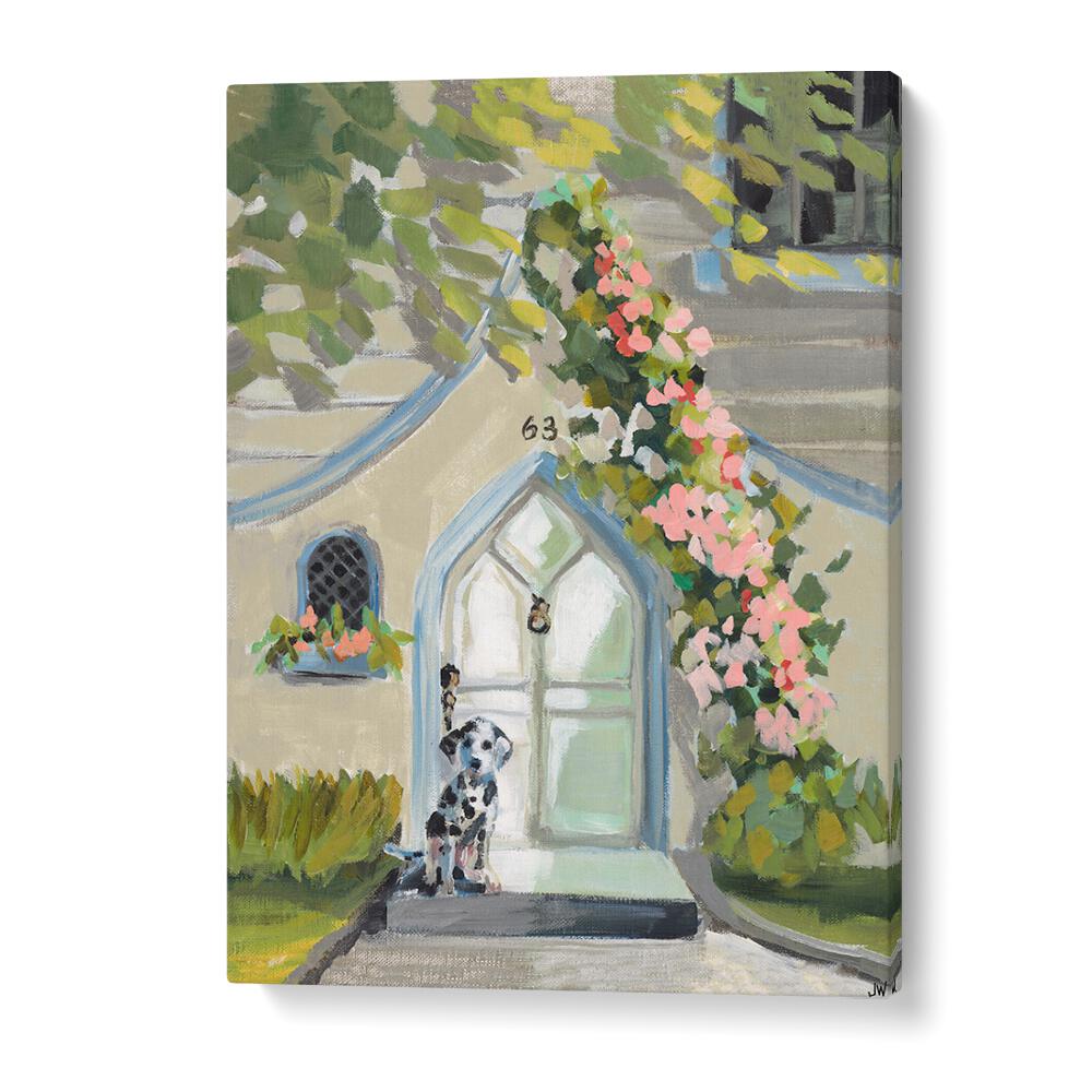 Charming WHITE DOOR, FLORAL FLOWER PAINTINGS with vibrant blooms, perfect for enhancing any indoor space.