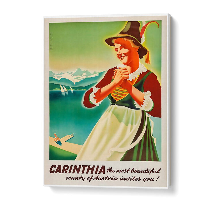 Brightly colored CARINTHIA, VINTAGE TRAVEL POSTERS capture Austria's beauty and charm, perfect for any decor.