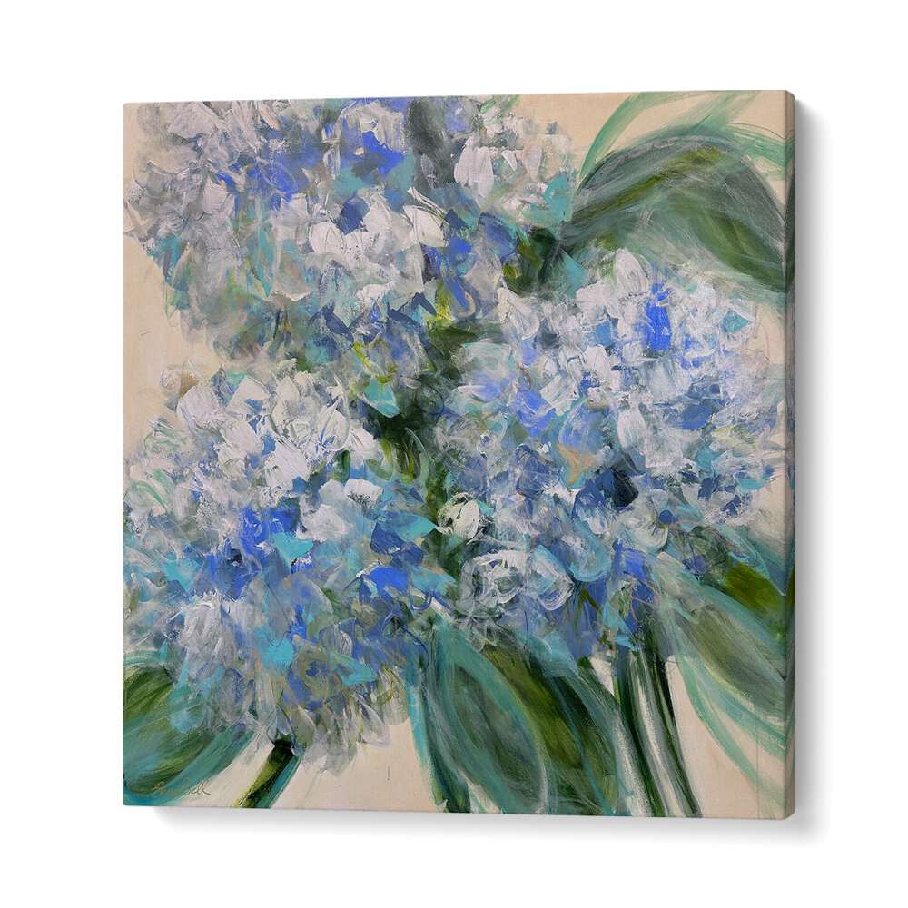 Vibrant AZURE BLOOM, FLORAL FLOWER PAINTINGS showcasing beautiful abstract blooms to enhance any space.