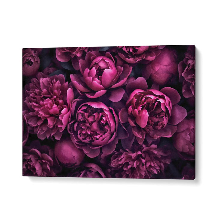 Moody pink flowers in a stunning floral painting, perfect for enhancing your space with botanical beauty.