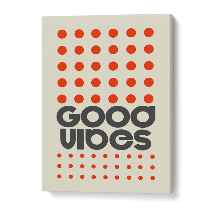 Vibrant GOOD VIBES ORANGE, QUOTES poster featuring striking typography to uplift any space with positivity.