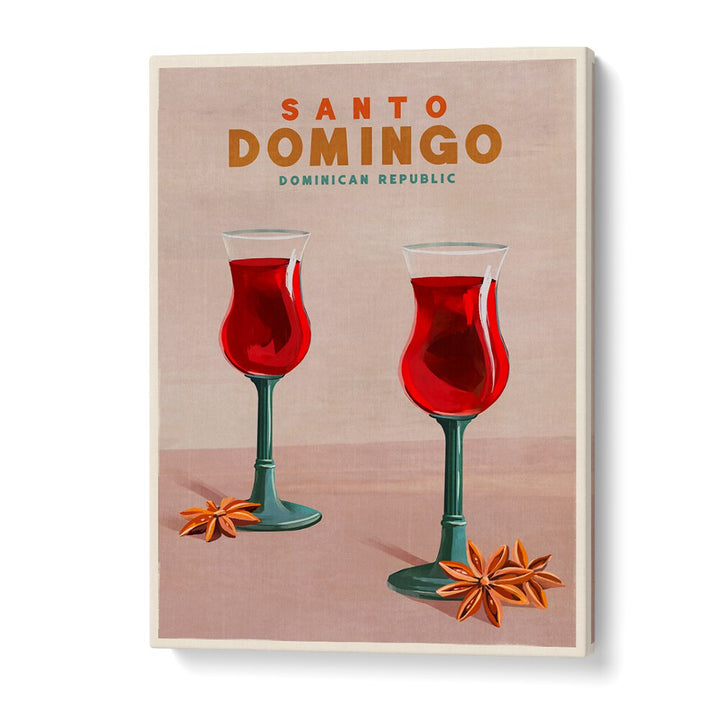 Vibrant SANTO DOMINGO COCKTAIL, BAR art featuring elegant drinks, perfect for enhancing your space's ambiance.