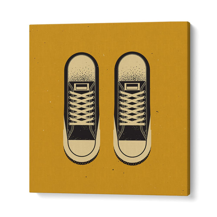 Stylish illustration of THE BLACK CHUCKS, FASHION POSTERS featuring classic sneakers on a vibrant background.