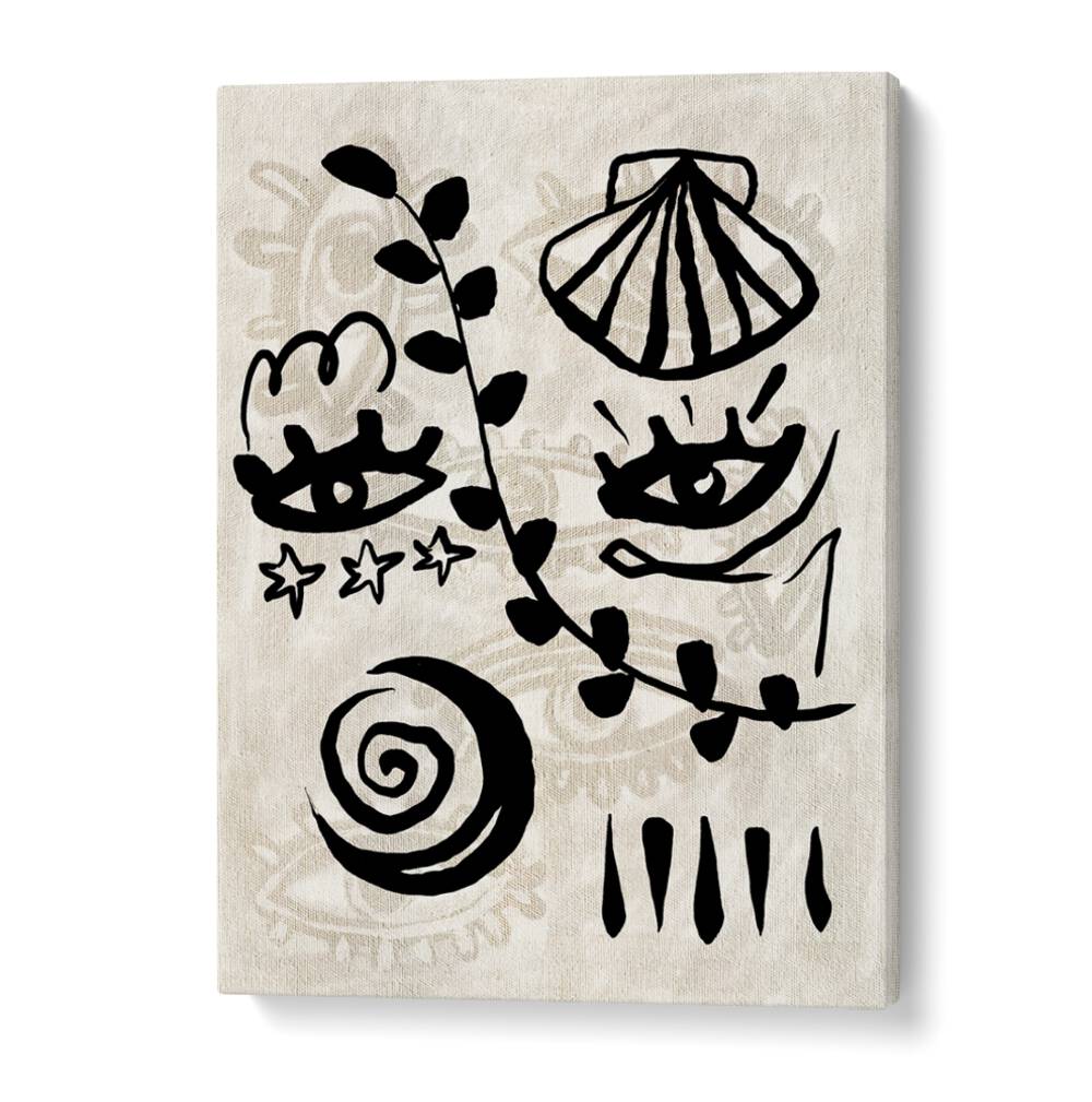 Bright black and white design showcasing the essence of summer in SUMMER HUES, BOHO ART PAINTINGS for vibrant decor.