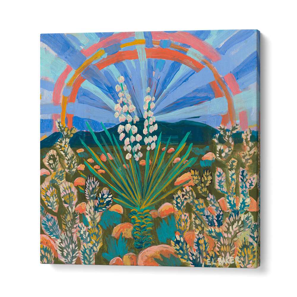 Vibrant RAINBOW YUCCA PLANT, FLORAL FLOWER PAINTINGS by Eleanor Baker, perfect for brightening any space.