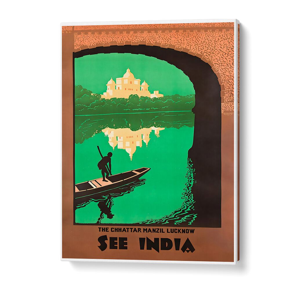 Explore the beauty of India with SEE INDIA I, VINTAGE TRAVEL POSTERS, perfect for enhancing any decor.