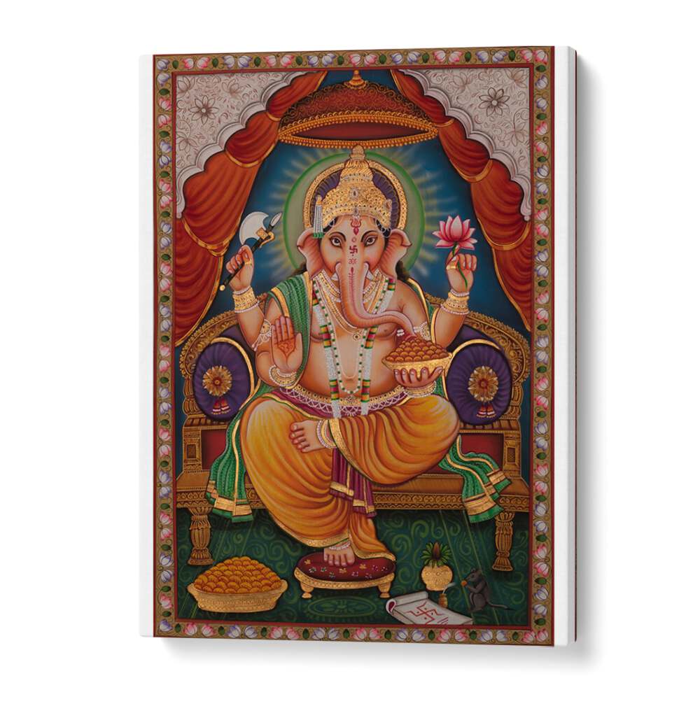 Vibrant SHRI GANESHA II, INDIAN ART PAINTINGS, celebrating Ganesha's essence of prosperity and wisdom.