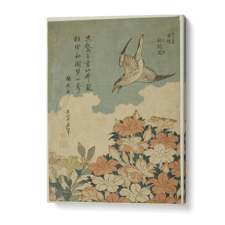 CUCKOO AND AZALEAS , VINTAGE PAINTINGS