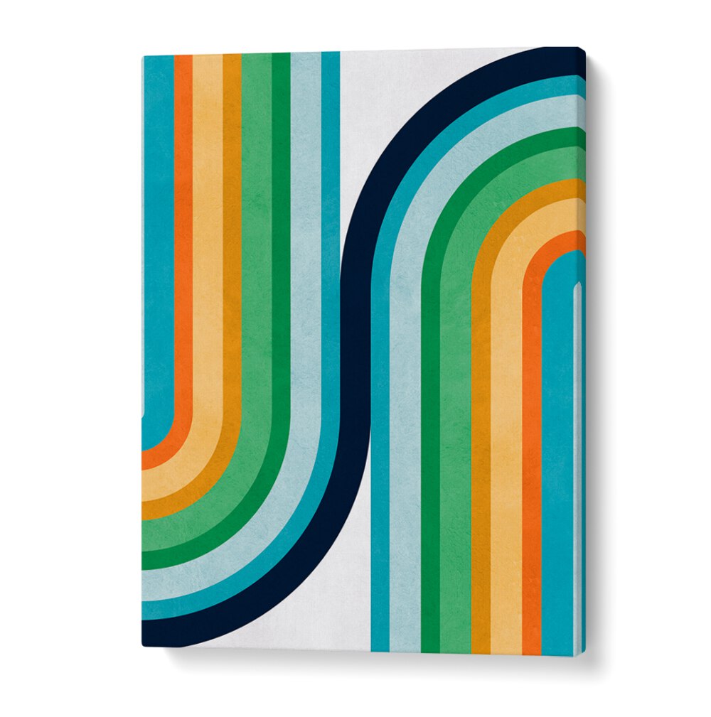 Colorful CURVED LINES II, GEOMETRIC ART PRINTS bring vibrant energy and dynamic style to any space or room decor.