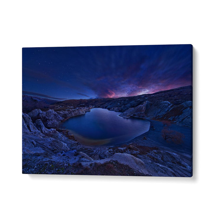 Serene BLUE LAKE landscape captures tranquil beauty, perfect for enhancing your space with our photography prints.