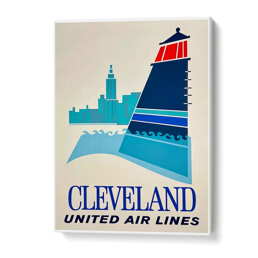 CLEVELAND AIR LINES, VINTAGE TRAVEL POSTERS showcase retro artwork, perfect for travel enthusiasts and home decor.