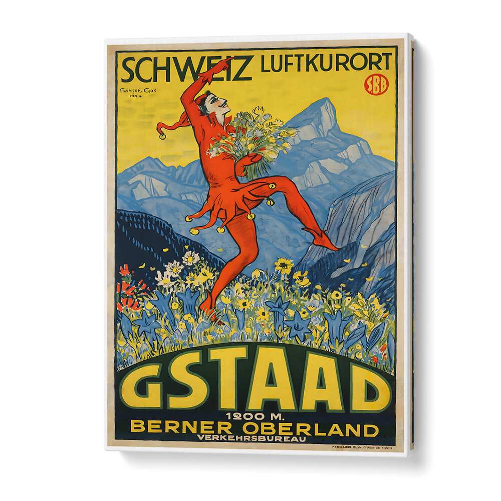 GSTAAD II, VINTAGE TRAVEL POSTERS showcase vibrant alpine scenery, perfect for enhancing your home décor.