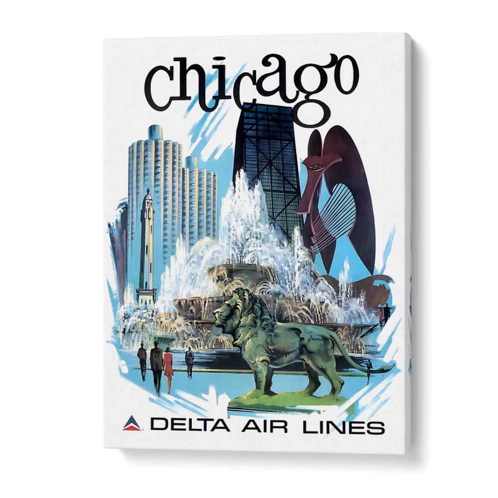 Discover the charm of the Windy City with our CHICAGO II, VINTAGE TRAVEL POSTERS featuring iconic city landmarks.