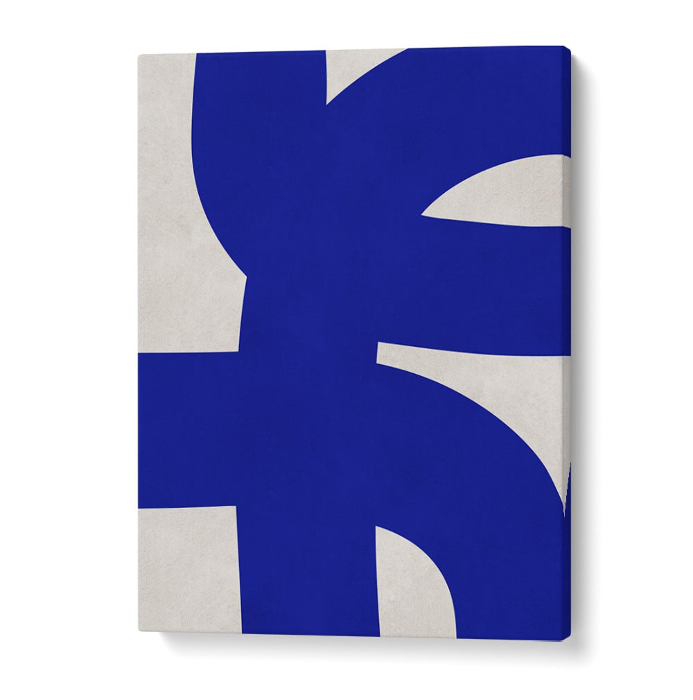 Bold blue shapes and soft neutrals define the UNDULATING CURVES V, ABSTRACT PAINTINGS, perfect for modern decor.