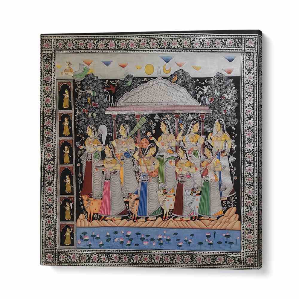 Stunning KRISHNA GOPIKA, INDIAN ART PAINTINGS showcasing the beauty of Lord Krishna and Gopika for your space.