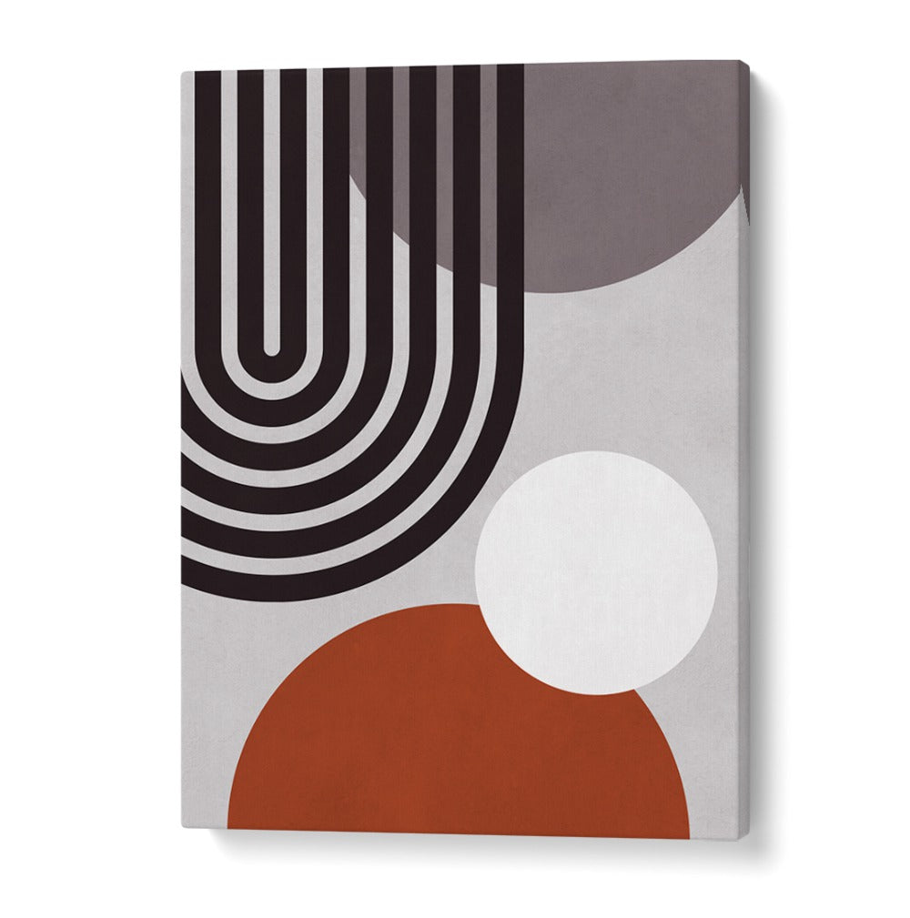 Modern LINES AND CIRCLES XII, BOHO ART PAINTINGS featuring geometric shapes in earthy tones for stylish decor.
