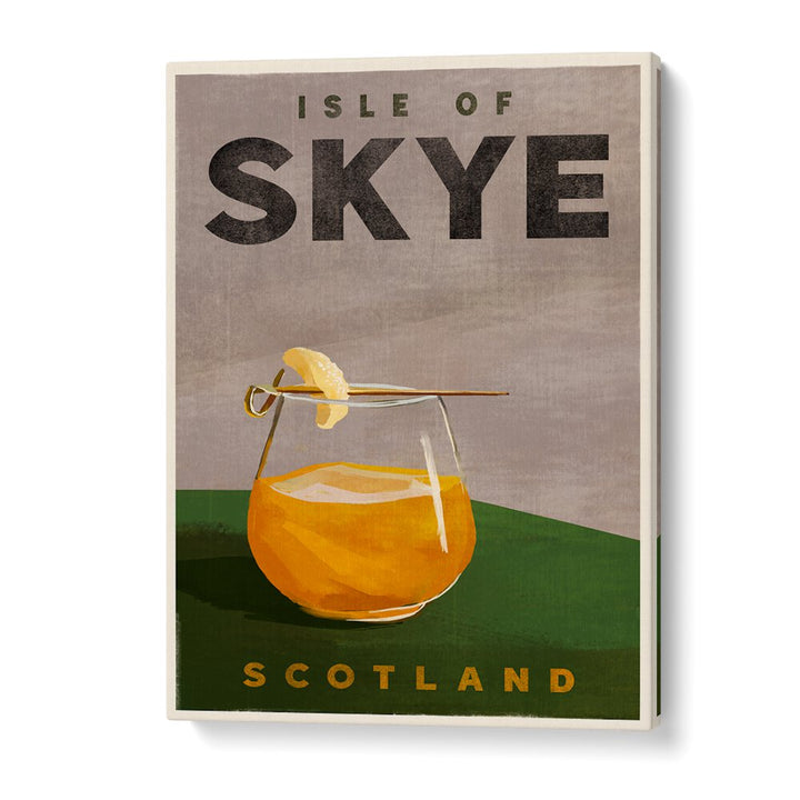 Celebrate Scotland's charm with the ISLE OF SKYE COCKTAIL, BAR art featuring a vibrant cocktail in a stylish glass.
