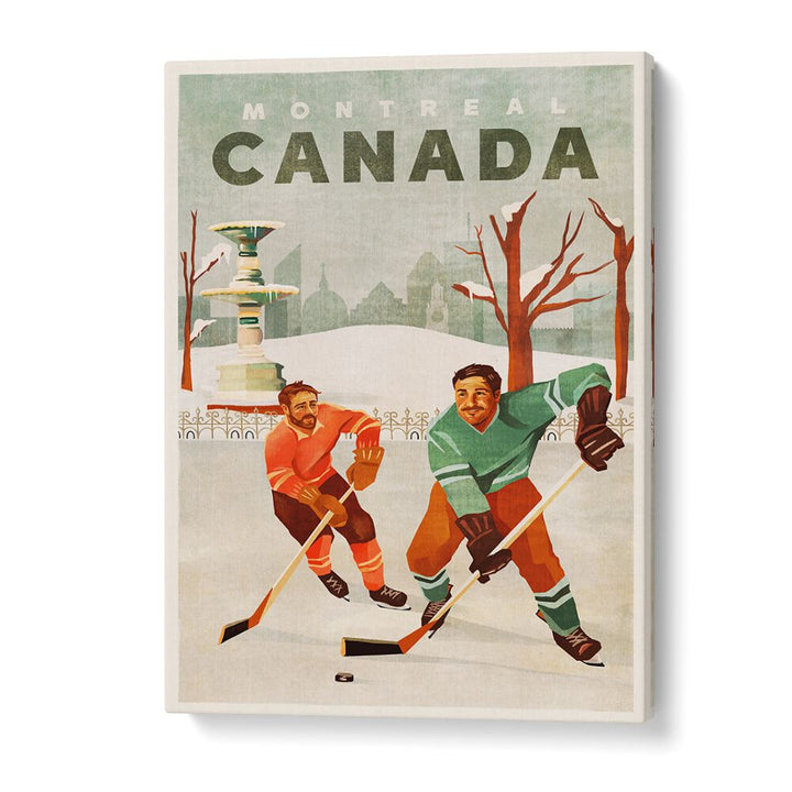Montreal CANADA HOCKEY GUYS, SPORTS POSTERS showcase vibrant ice hockey action in a nostalgic design.