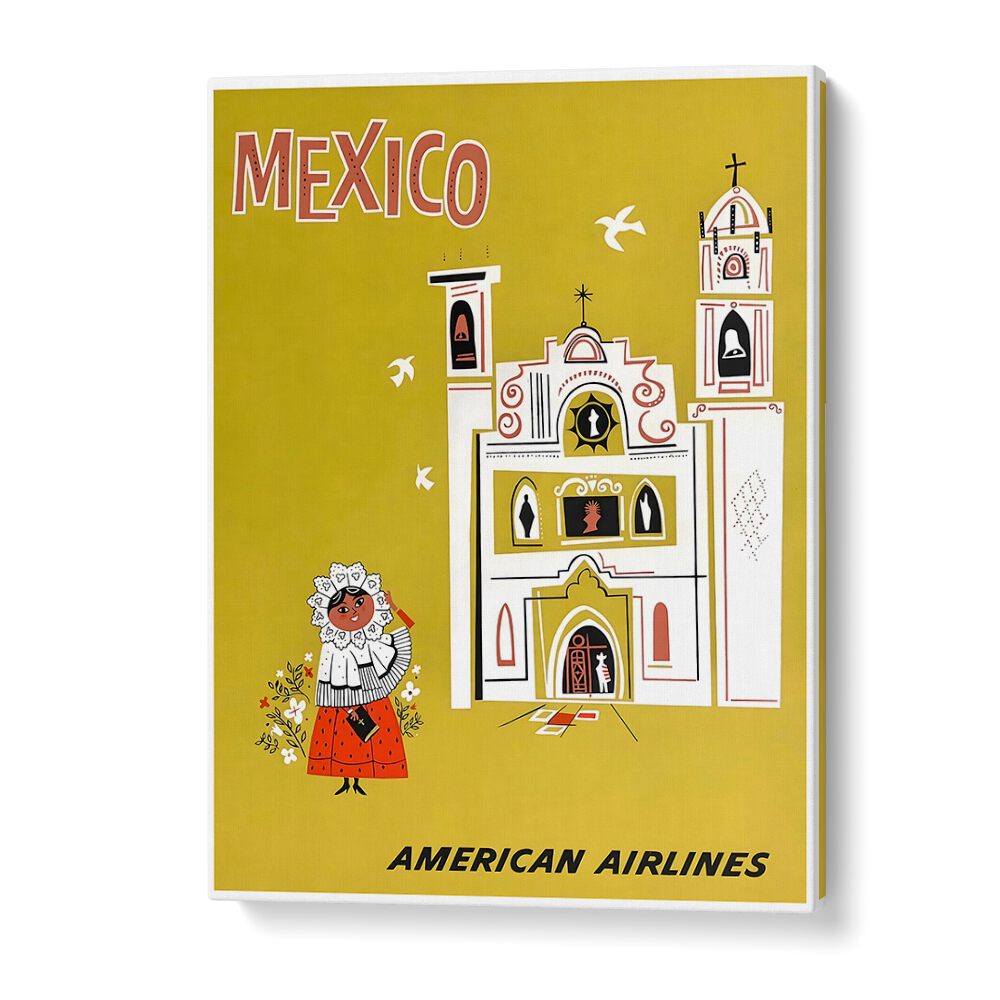 Vintage travel poster showcasing MEXICO AIRLINES I, evoking the charm of classic aviation for your home decor.