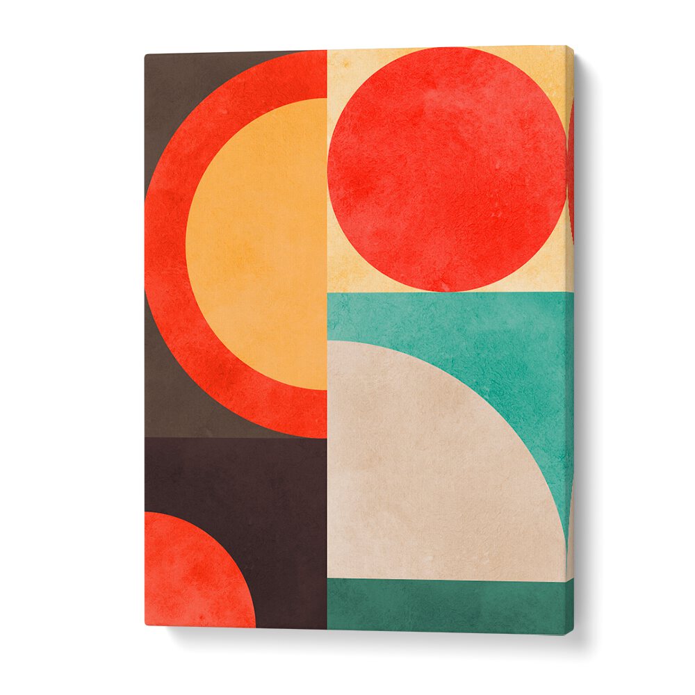 Abstract artwork featuring vibrant shapes in CIRCLES IN HARMONY VIII, GEOMETRIC ART PRINTS for a balanced aesthetic.