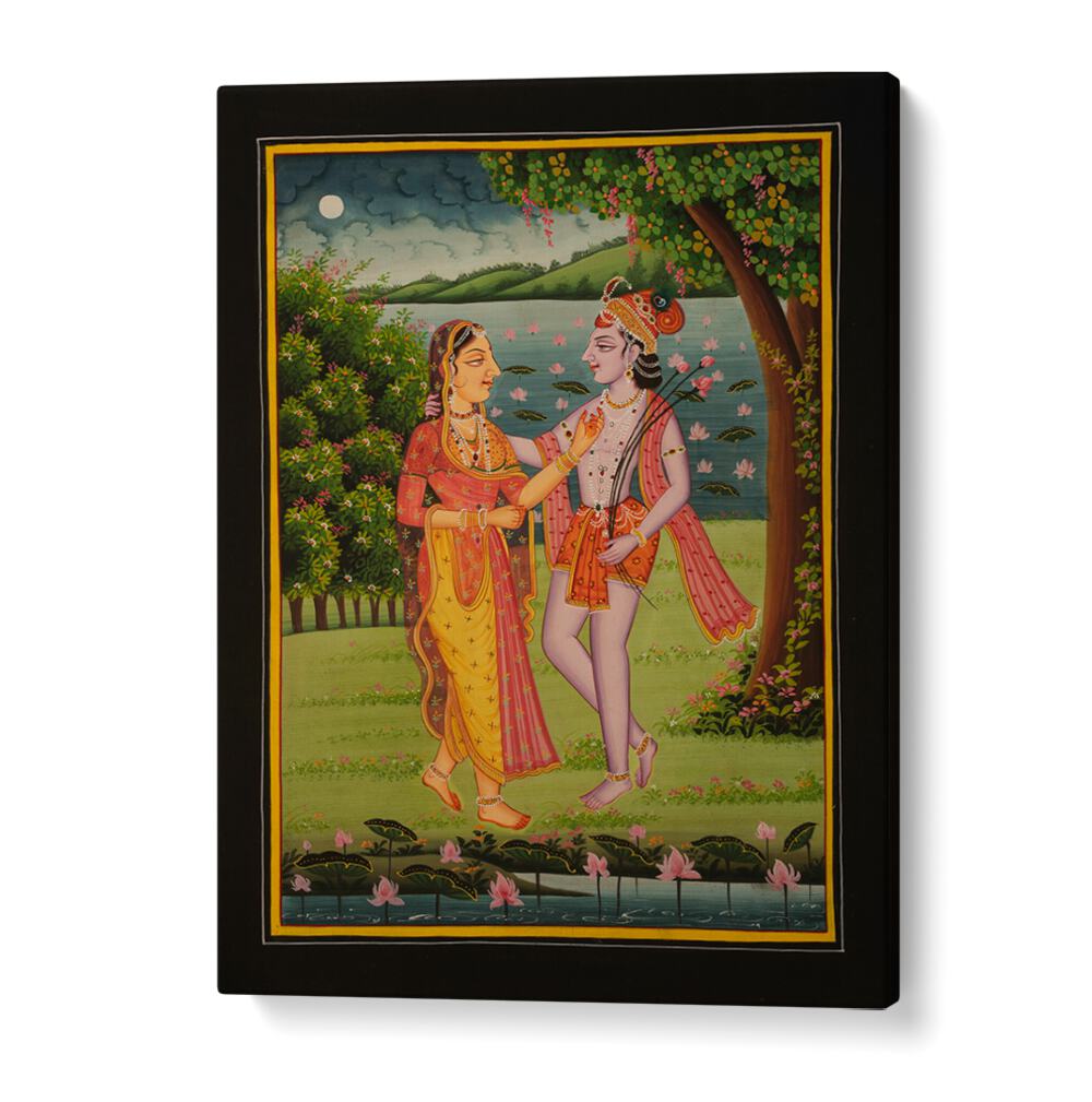 Celebrate love and devotion with RADHA KRISHNA II, INDIAN ART PAINTINGS, showcasing Radha and Krishna’s divine bond.