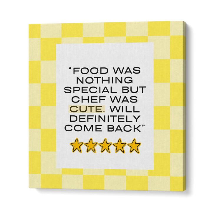 Brighten your kitchen with CUTE CHEF-YELLOW, QUOTES poster featuring charming chef-inspired typography.