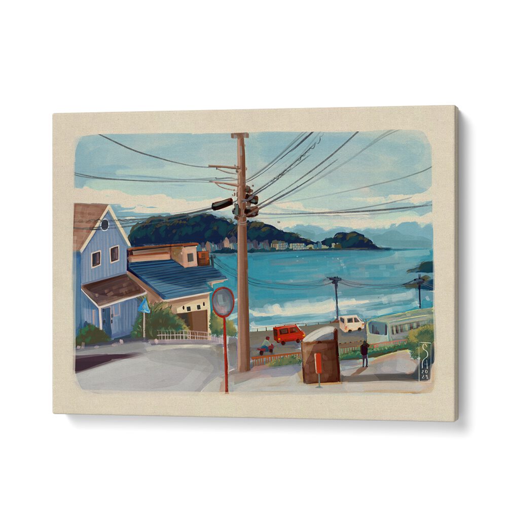 Captivating JAPAN CITY, TRAVEL POSTERS showcasing vibrant coastal scenery, perfect for enhancing your living space.