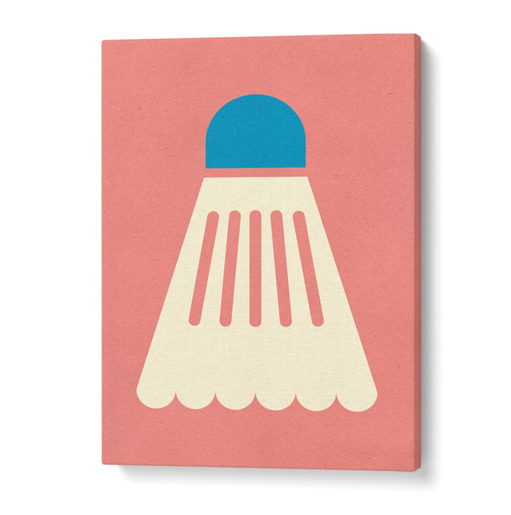 Stylish BADMINTIN WHITE BLUE sports poster featuring a vibrant shuttlecock design, perfect for badminton enthusiasts.