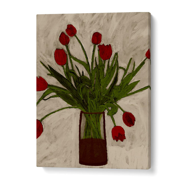 Vibrant BOUQUET OF TULIPS in a vase, ideal for home decor, from our collection of FLORAL FLOWER PAINTINGS.