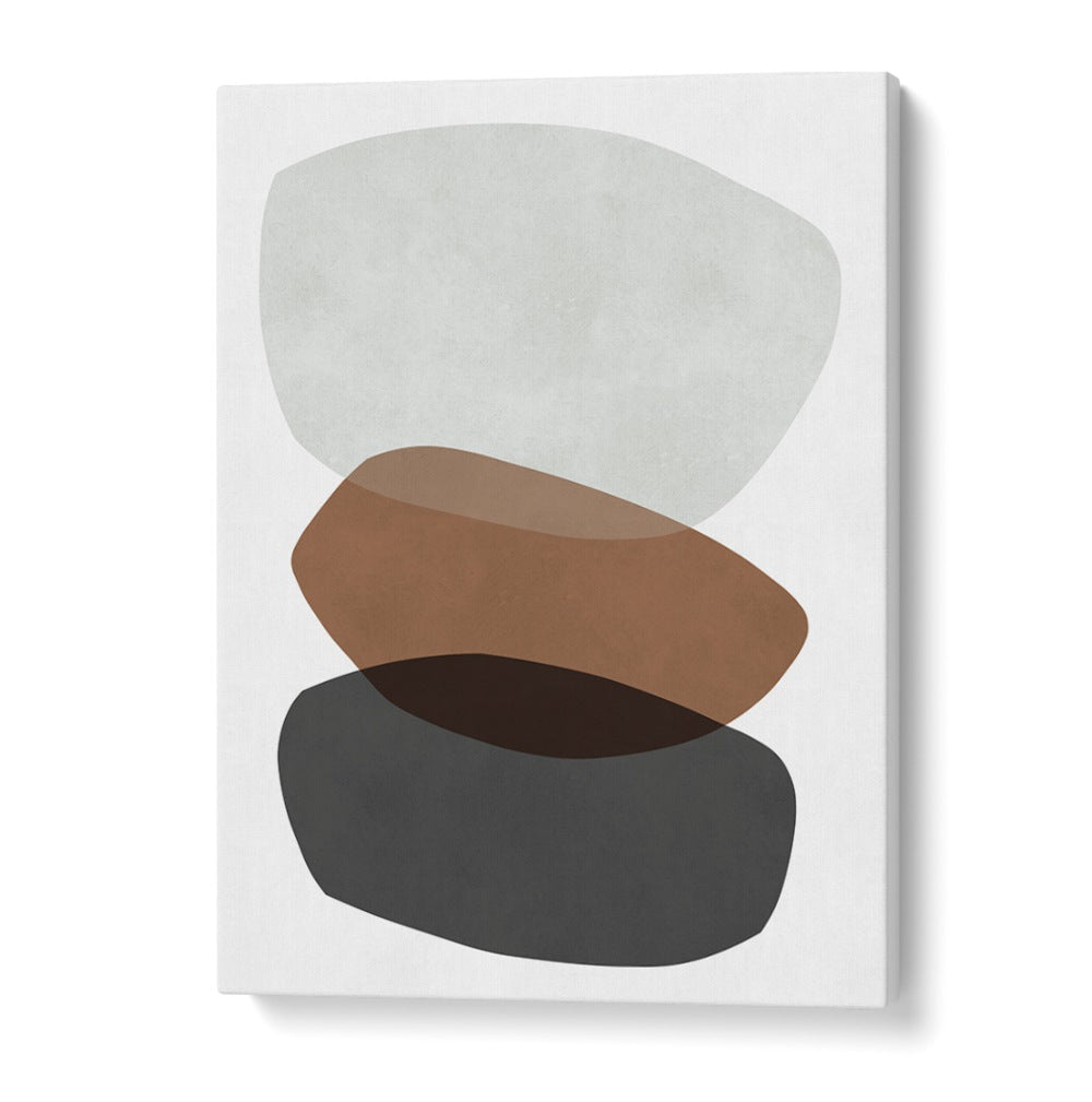 ROCK OVERLAY VII, ABSTRACT PAINTINGS showcases elegant shapes in neutral tones, enhancing any modern decor.