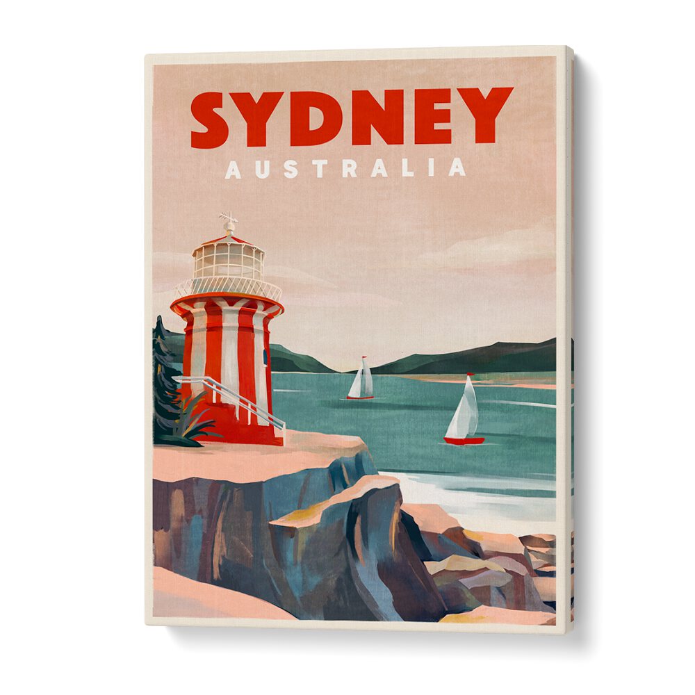 Stunning SYDNEY LIGHTHOUSE, TRAVEL POSTERS showcasing Australia's coastal beauty, perfect for your home decor.
