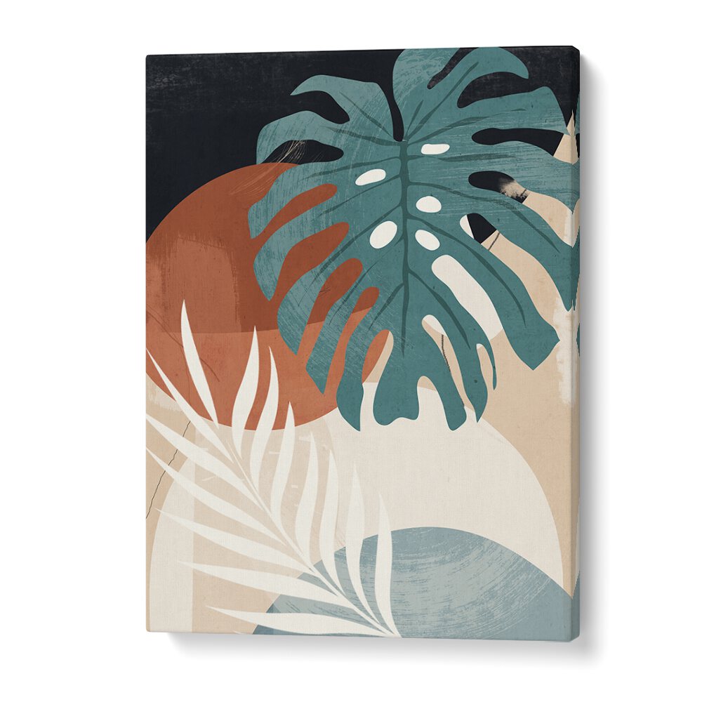 Transform your space with ABSTRACT ART TROPICAL LEAVES IV, BOHO ART PAINTINGS, blending earthy tones and vibrant aesthetics.