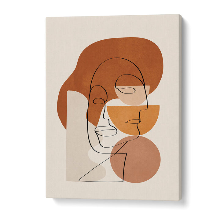 ABSTRACT CLAY FACES II , BOHO ART PAINTINGS