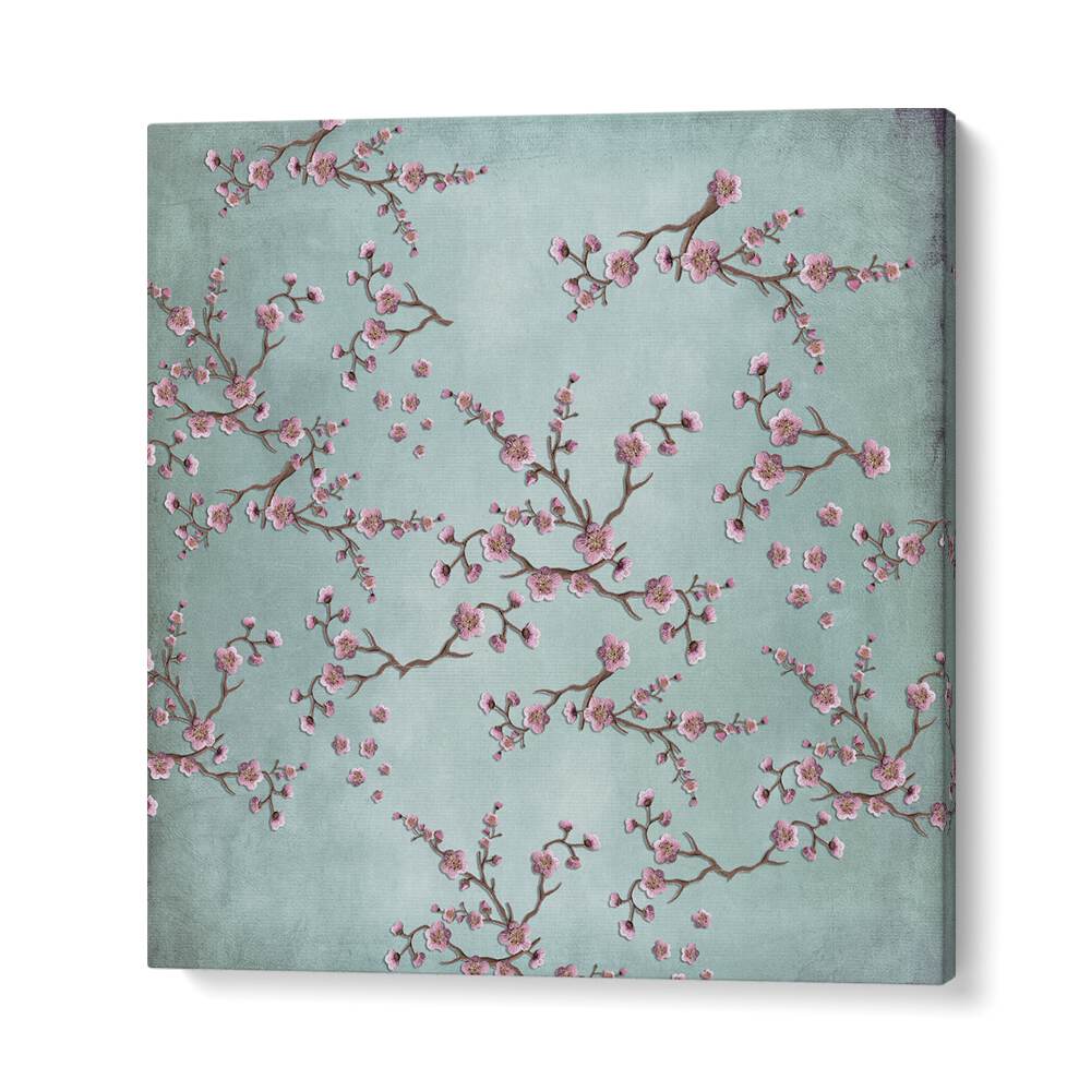 Delicate CHERRY BLOSSOMS II, FLORAL FLOWER PAINTINGS showcase vibrant blooms against a calming background. Perfect for any decor.