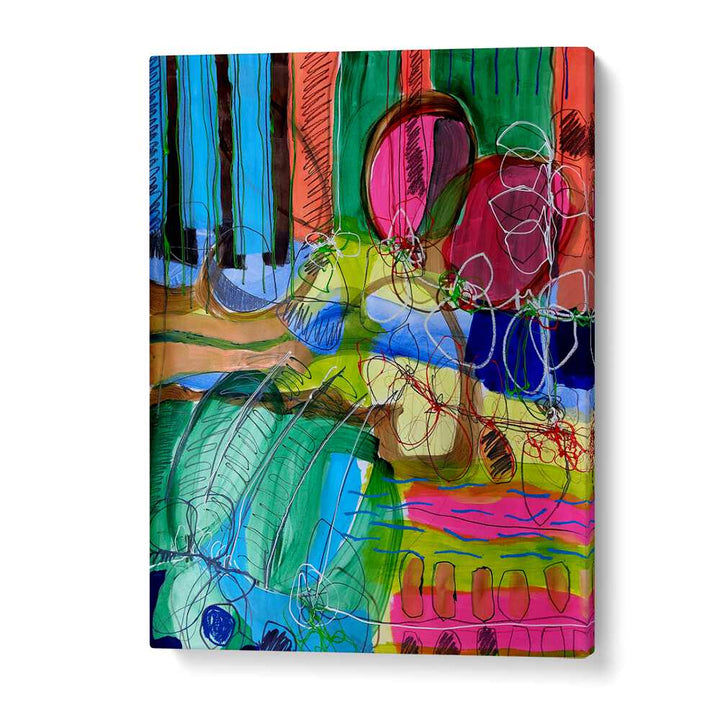 Vibrant abstract painting, "COMPOSITION FOR A SUNDAY MORNING, ABSTRACT PAINTINGS," perfect for enhancing your living space.