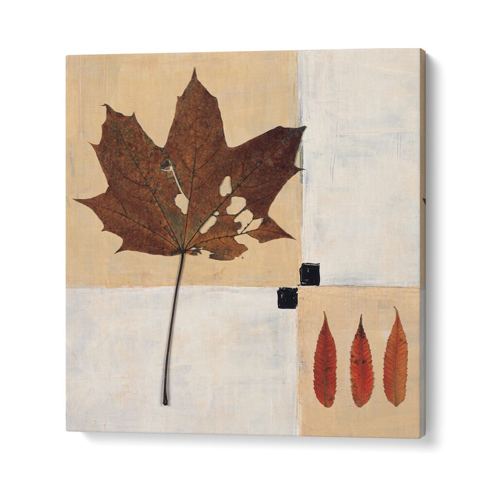 AUTUMN LEAF HARMONY, FLORAL FLOWER PAINTINGS showcases a beautiful blend of fall leaves and earthy tones for your decor.