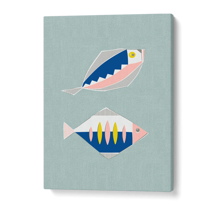 MID CENTURY KITCHEN FISHES MINT II , KITCHEN POSTERS
