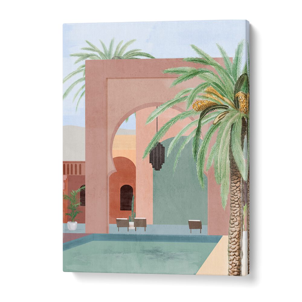 Transform your space with MOROCCAN POOL, BOHO ART PAINTINGS showcasing vibrant colors and intricate designs.