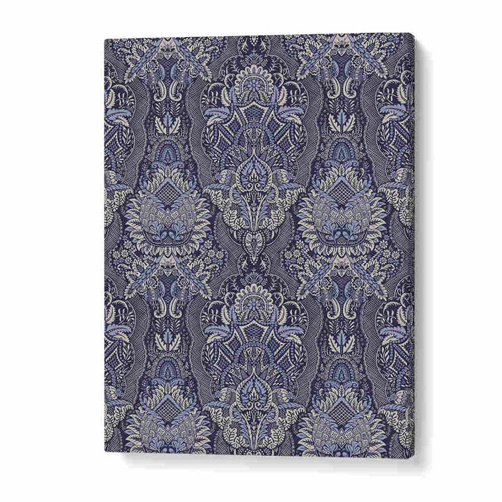 ORNATE FLORAL ELEGANCE MIDNIGHT BLUE , PATTERN ART PRINTS