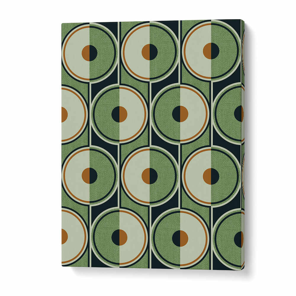 RETRO CIRCLES GREEN , GEOMETRIC ART PRINTS