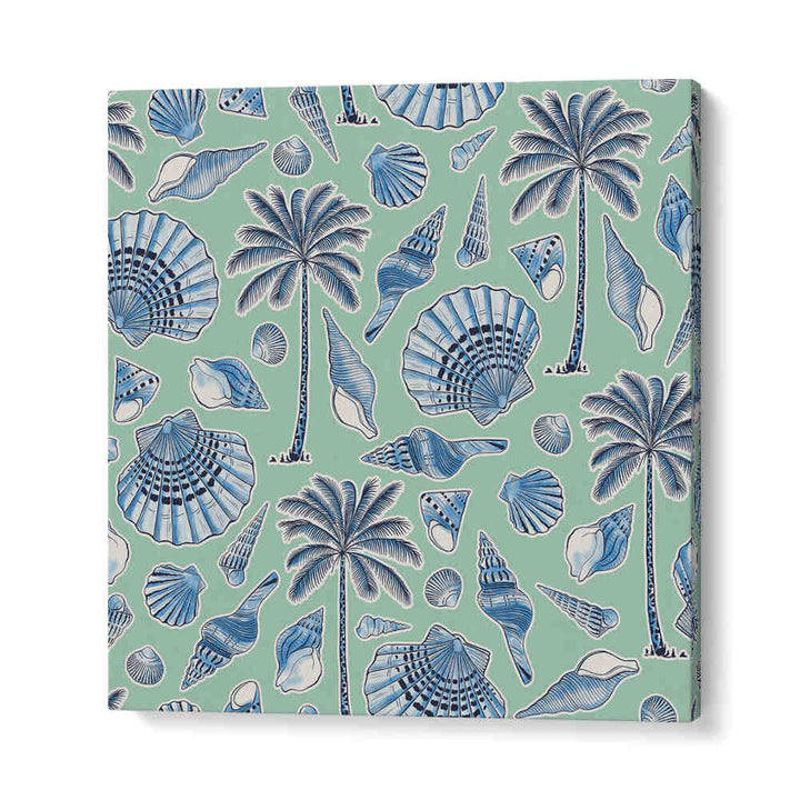 SEA SHELLS AND PALMTREES MINT , BEACH PAINTINGS