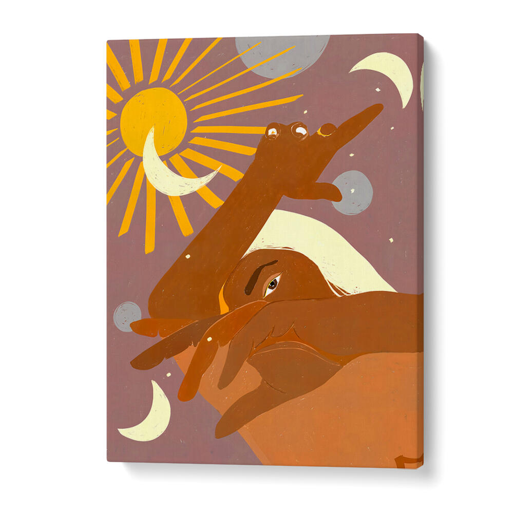 THE MOON DANCES WITH ME , BOHO ART PAINTINGS