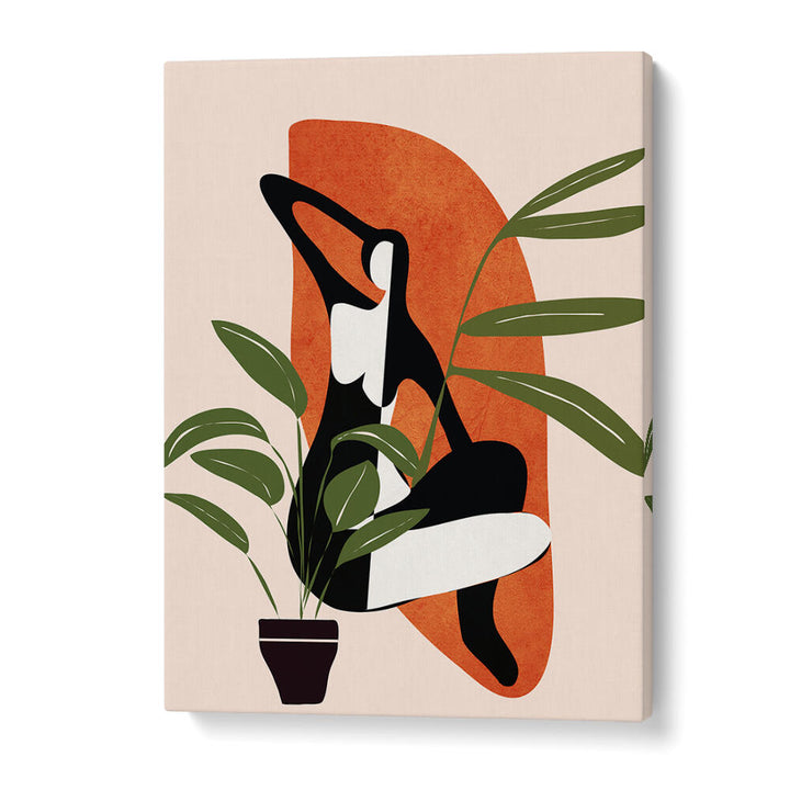 VERDANT SILHOUETTE , BOHO ART PAINTINGS