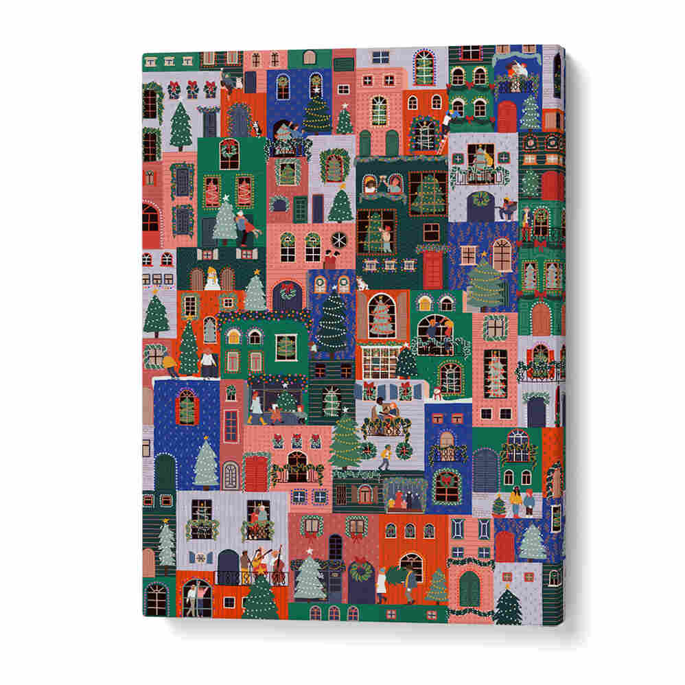 HOLIDAY HOUSES , PATTERN ART PRINTS