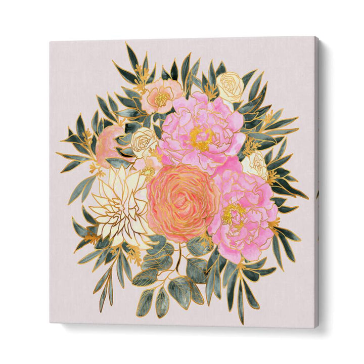 NANETTE FLORAL BOUQUET IN PASTELS , FLORAL FLOWER PAINTINGS