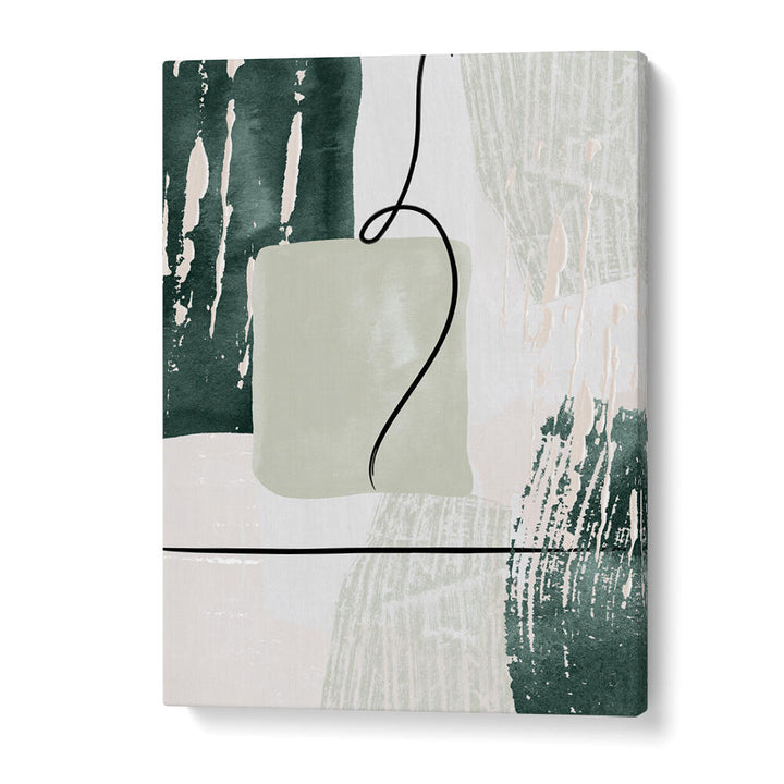 ABSTRACT SHAPES IN GREEN III , BOHO ART PAINTINGS