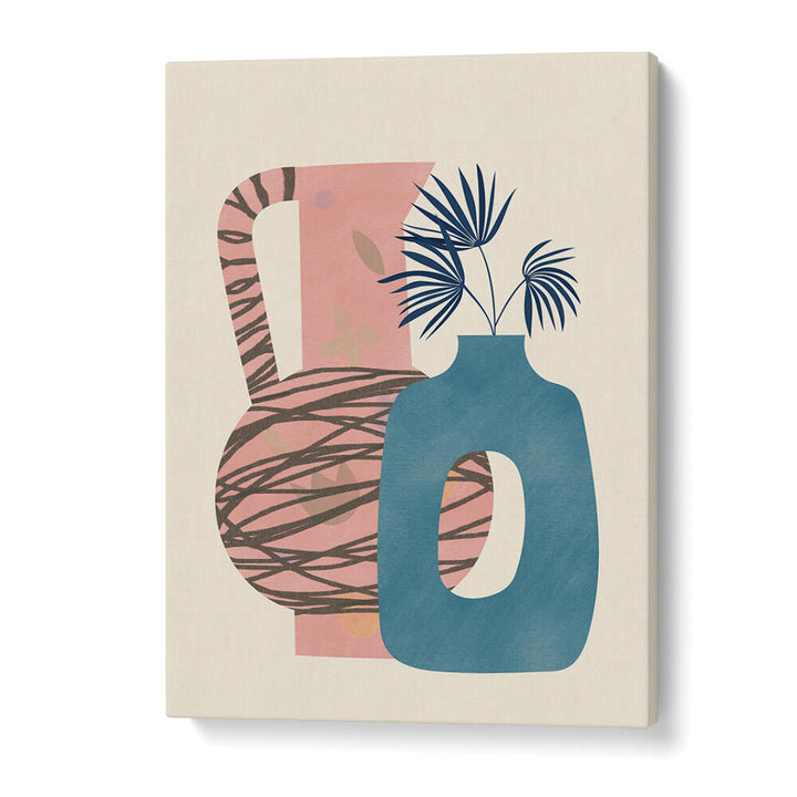 STILL LIFE WITH BLUE AND PINK VASE , BOHO ART PAINTINGS